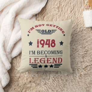 Personalisierten Vintagen 75. Geburtstag Kissen
