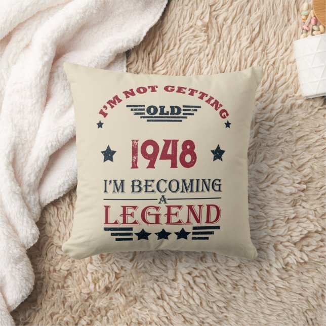 Personalisierten Vintagen 75. Geburtstag Kissen (Decke)