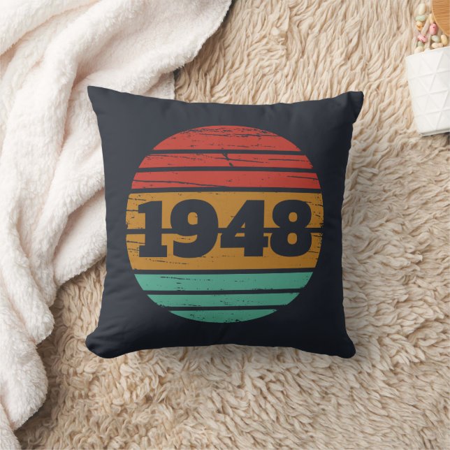 personalisierten Vintagen 75. Geburtstag Kissen (Decke)