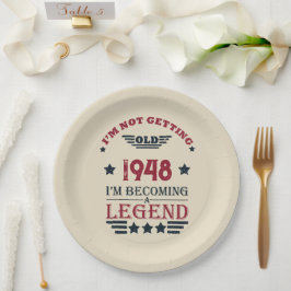 Personalisierten Vintagen 75. Geburtstag Pappteller