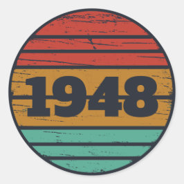 personalisierten Vintagen 75. Geburtstag Runder Aufkleber