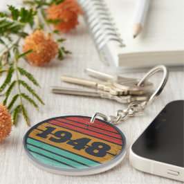 personalisierten Vintagen 75. Geburtstag Schlüsselanhänger
