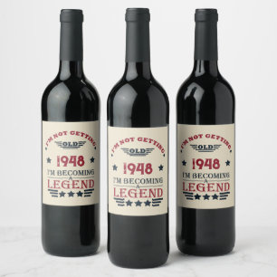 Personalisierten Vintagen 75. Geburtstag Weinetikett