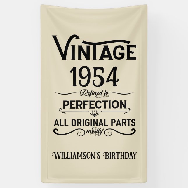 Personalisierten Vintagen Geburtstagsgeschenke sch Banner (Vertikal)
