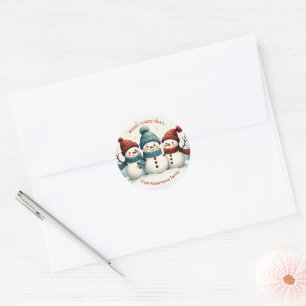 Personalisierten Weihnachtsgeschenke von drei Snow Runder Aufkleber