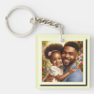 Personalisierten zwei Fotos an der gelben Rahmen Schlüsselanhänger