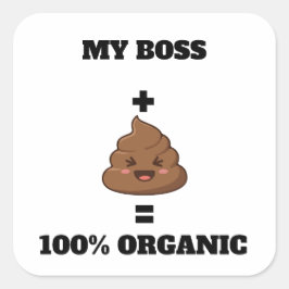 Personalisierter 100% Organischer Poop-Aufkleber - Quadratischer Aufkleber