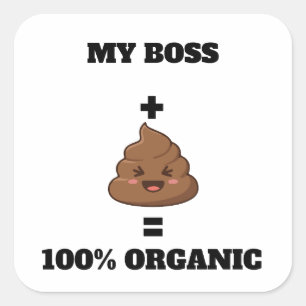Personalisierter 100% Organischer Poop-Aufkleber - Quadratischer Aufkleber
