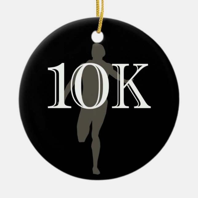Personalisierter 10k-Lauf-Sake Keramik Ornament (Vorne)