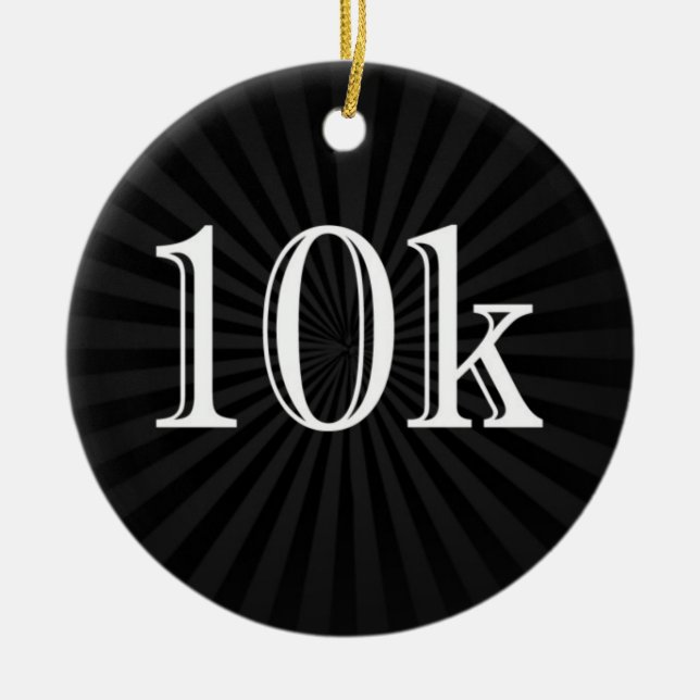 Personalisierter 10k-Lauf-Sake Keramikornament (Vorne)