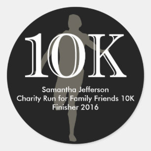 Personalisierter 10k-Lauf-Sake Runder Aufkleber