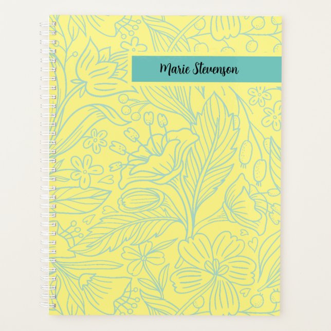 Personalisierter 12-monatiger Blumenplaner Planer (Vorderseite)