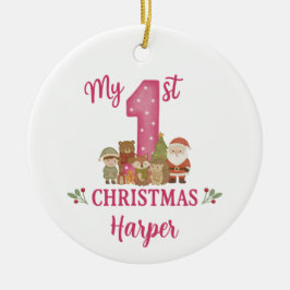 Personalisierter 1. Weihnachtsbaumschmuck Keramik Ornament