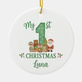Personalisierter 1. Weihnachtsbaumschmuck Keramik Ornament