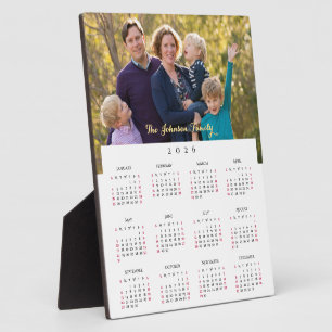 Personalisierter 2026 Familienfoto-Jahreskalender Fotoplatte