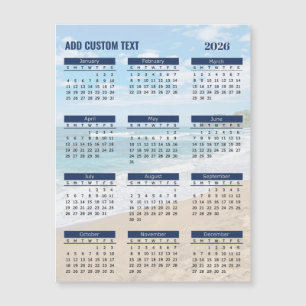 Personalisierter 2026 Strandkalender – Tropischer Magnetkarte