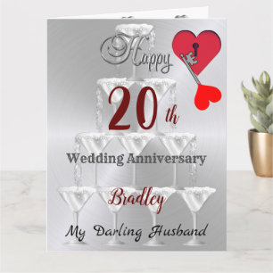 Personalisierter 20. Wedding Anniversary Card Ehem Karte