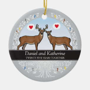 Personalisierter 25. Hochzeits-Jahrestag, Dollar Keramikornament