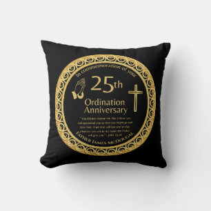 Personalisierter 25. Ordination Jubiläum Priester Kissen