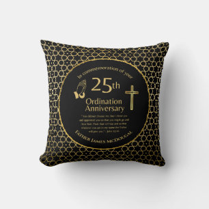 Personalisierter 25. Ordination Jubiläum Priester Kissen