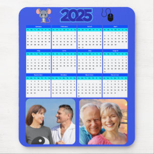 Personalisierter 2-Foto-Portraitkalender Mousepad