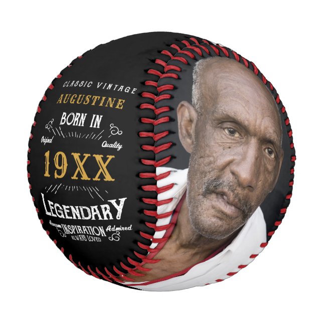 Personalisierter 40. Geburtstag Baseball (Schrägansicht)