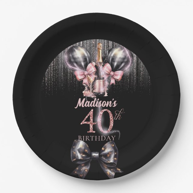 Personalisierter 40. Geburtstag Pappteller (Vorderseite)