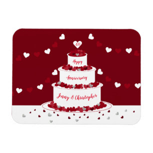 Personalisierter 40. Ruby Wedding Anniversary Cake Magnet