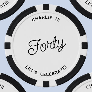 Personalisierter 40 Vierzigster Geburtstag Pokerchips