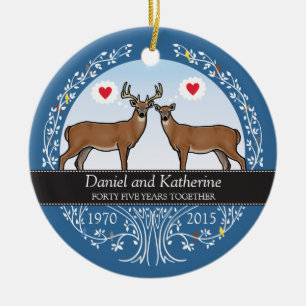 Personalisierter 45. Hochzeits-Jahrestag, Dollar Keramikornament