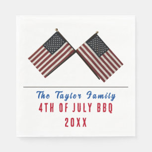 Personalisierter 4. Juli Amerikanische Flagge Napk Serviette