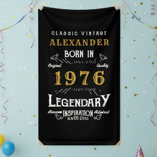 Personalisierter 50. Geburtstag 1976 Vintage-Legen Banner
