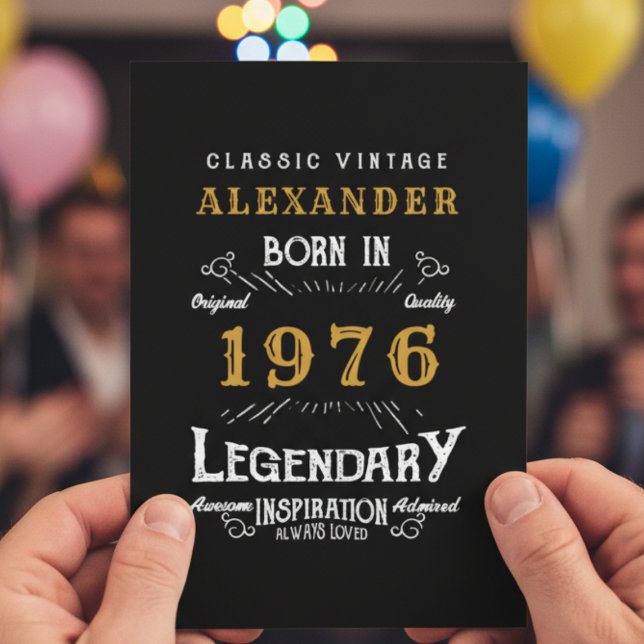 Personalisierter 50. Geburtstag Geboren 1971 Vinta Karte (1976 50th birthday greeting card)