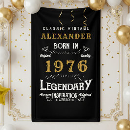 Personalisierter 50. Geburtstag Geboren 1976 Retro Banner