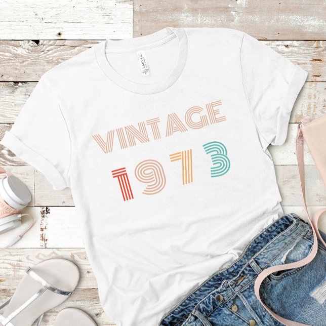 Personalisierter 50. Geburtstag Vintag 1973 T-Shirt (Von Creator hochgeladen)