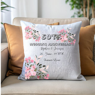 Personalisierter 50. Hochzeitstag goldene Hochzeit Kissen
