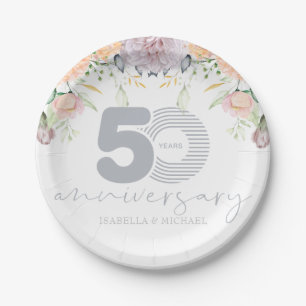 Personalisierter 50. Hochzeitstag Pappteller