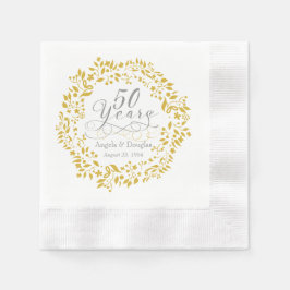 Personalisierter 50-jähriger Goldkranz für die Hoc Serviette
