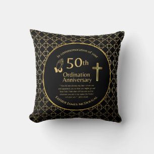 Personalisierter 50. Ordination Jubiläum Priester Kissen
