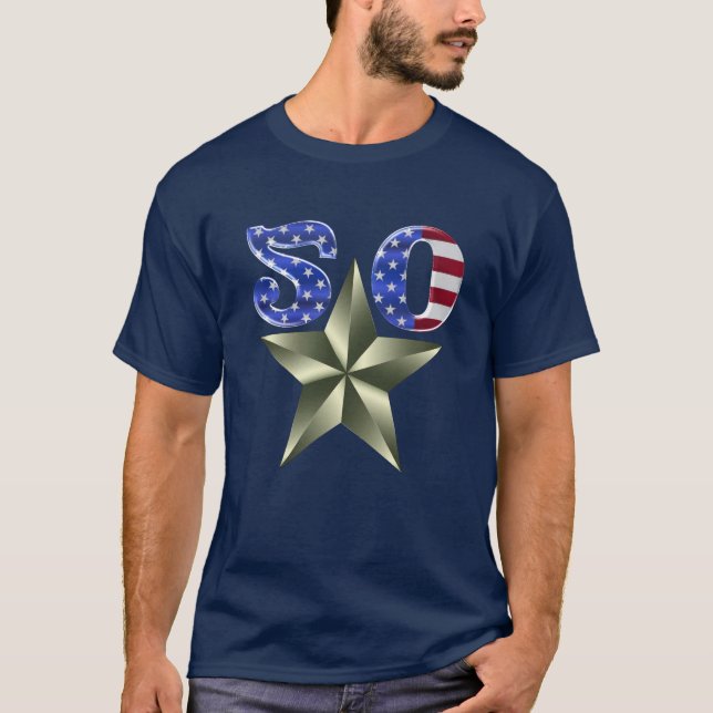 Personalisierter 50-Sterne-T - Shirt Americana (Vorderseite)