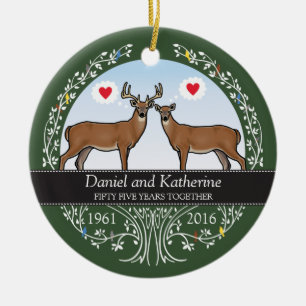 Personalisierter 55. Hochzeits-Jahrestag, Dollar Keramik Ornament