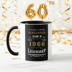 Personalisierter 60. Geburtstag Geboren 1966 Vinta Tasse