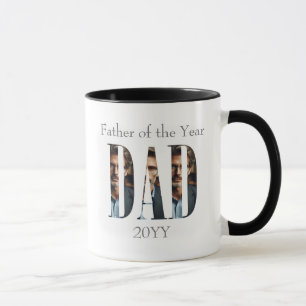 Personalisierter 6-Vater-Foto-Name, Vater des Jahr Tasse