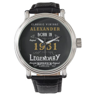 Personalisierter 70. Geburtstag Geboren 1951 Vinta Armbanduhr