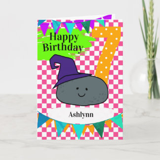 Personalisierter 7. Geburtstag Halloween Hexe Karte
