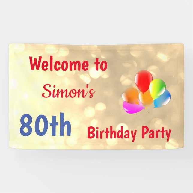Personalisierter 80. Geburtstag Banner (Horizontal)