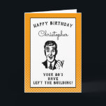 Personalisierter 90. Geburtstag über dem Hügel Karte<br><div class="desc">Sage glücklichen Geburtstag und viel Spaß mit dieser Vintagen Retro-Geburtstagskarte mit dem "over the hill"-Look. Einfache Anpassung mit der bereitgestellten Vorlage.</div>