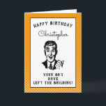 Personalisierter 90. Geburtstag über dem Hügel Karte<br><div class="desc">Sage glücklichen Geburtstag und viel Spaß mit dieser Vintagen Retro-Geburtstagskarte mit dem "over the hill"-Look. Einfache Anpassung mit der bereitgestellten Vorlage.</div>