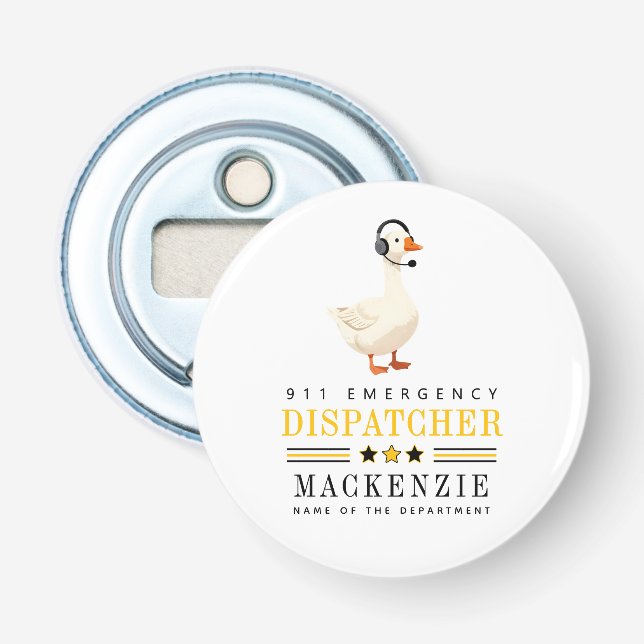 Personalisierter 911-Dispatcher-Gans mit Headset Flaschenöffner (Vorderseite)