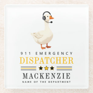 Personalisierter 911-Dispatcher-Gans mit Headset Glasuntersetzer